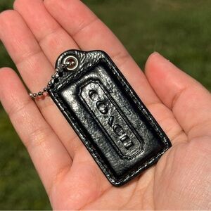 2.5" Medium Coach Leather Key Fob Bag Charm Keychain Hang Tag/Hangtag